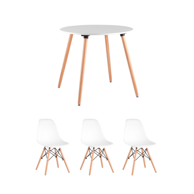 Eames ���� Oslo Round WT 80 ��, 3 ����� Eames DSW �����, ����� ���