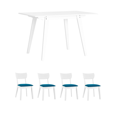 Stool Group ���� GUDI 120*75 �����, ������ TOMAS WHITE ����� 4 ��.