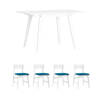 Stool Group ���� GUDI 120*75 �����, ������ ODEN WHITE ����� 4 ��.