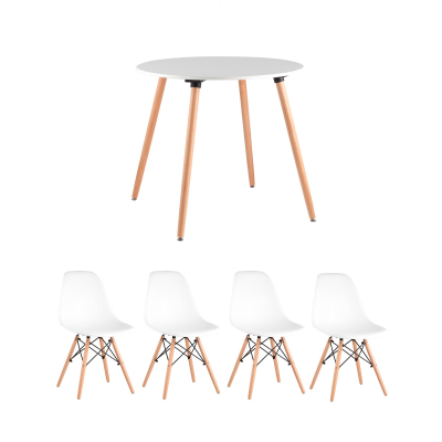 Eames ���� Oslo Round WT 80 ��, 4 ����� Eames DSW �����, ����� ���