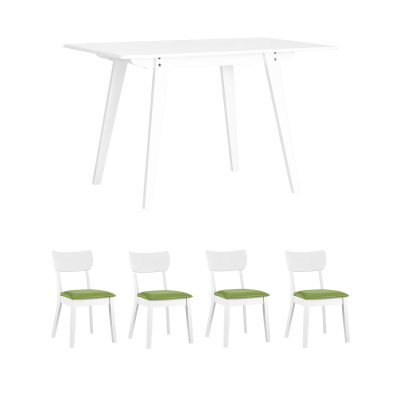 Stool Group ���� GUDI 120*75 �����, ������ TOMAS WHITE ��������� 4 ��.