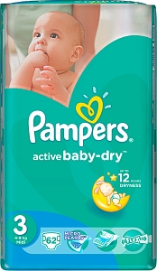 ���������� Pampers Active Baby-Dry 3 [Active Baby-Dry 3 / 62 pcs]