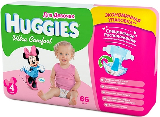 ���������� Huggies Ultra Comfort Girl 4 [Ultra Comfort Girl 4 / 66 pcs]