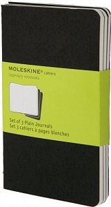 ������� Moleskine Set of 3 Plain Cahier Journals Pocket Black