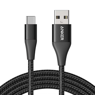 Anker PowerLine +II USB A USB C 6ft Black