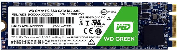 SSD ���������� WD Green SSD M.2 [WDS120G1G0B]