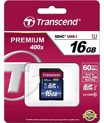 ����� ������ Transcend Premium 400x SDHC Class 10 UHS-I [Premium 400x SDHC Class 10 UHS-I 16Gb]