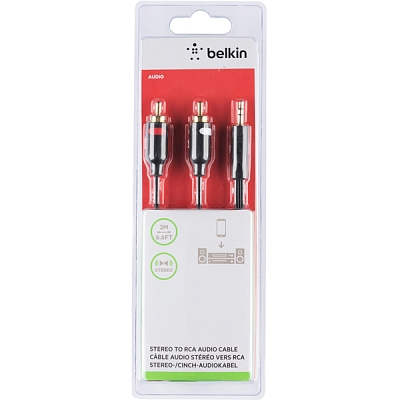 Belkin Jack 3.5 ����/2xRCA ���� 2� (F3Y116BT2M)