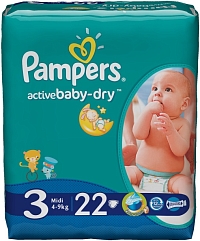 ���������� Pampers Active Baby-Dry 3 [Active Baby-Dry 3 / 22 pcs]