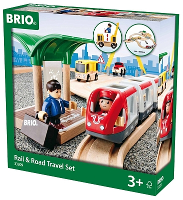 �������� / �������� ������ BRIO Rail and Road Travel Set 33209