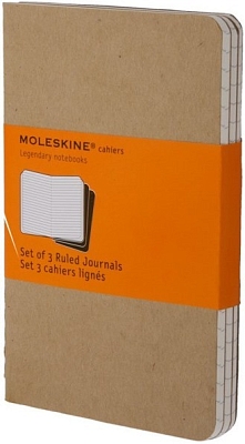 ������� Moleskine Set of 3 Ruled Cahier Journals Large Beige