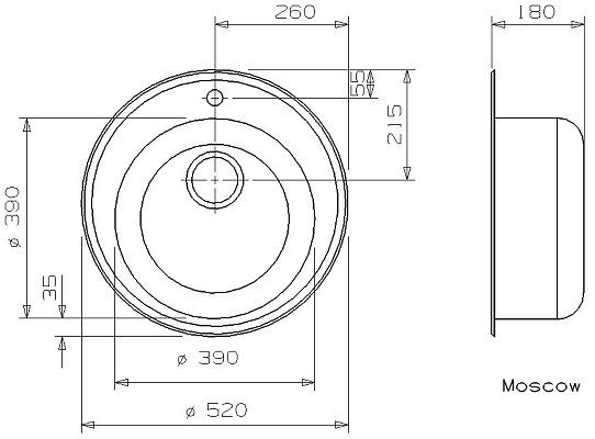 �������� ����� Reginox Moscow 52x52