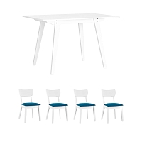 Stool Group ���� GUDI 120*75 �����, ������ TOMAS WHITE ����� 4 ��.