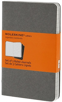 ������� Moleskine Set of 3 Ruled Cahier Journals Pocket Grey