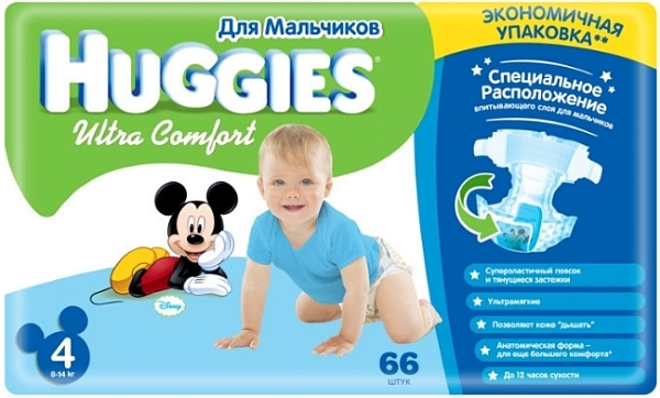 ���������� Huggies Ultra Comfort Boy 4 [Ultra Comfort Boy 4 / 66 pcs]