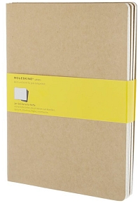 ������� Moleskine Set of 3 Squared Cahier Journals XLarge Beige