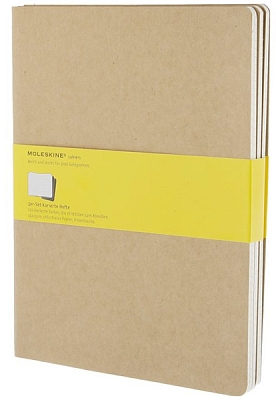 ������� Moleskine Set of 3 Squared Cahier Journals XLarge Beige
