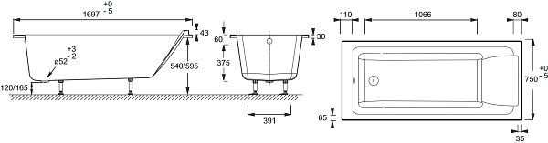 ����� Jacob Delafon Sofa [Sofa 170x75]