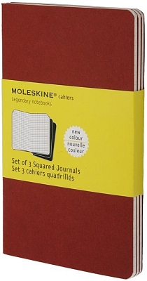 ������� Moleskine Set of 3 Squared Cahier Journals Large Red