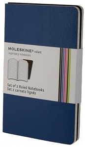 ������� Moleskine Set of 2  Ruled  Volant Notebooks Prussian Blue