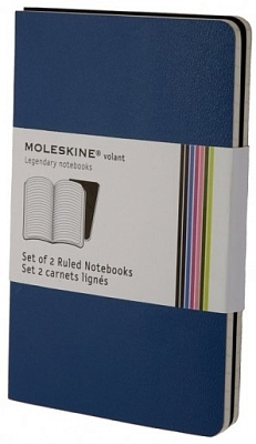 ������� Moleskine Set of 2  Ruled  Volant Notebooks Prussian Blue