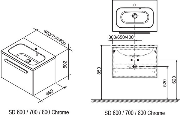 ����� ��� ���������� Ravak SD Chrome 800