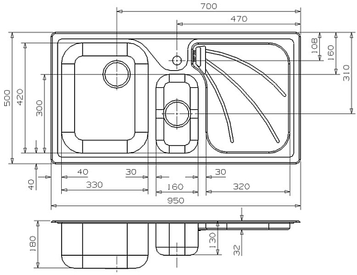 �������� ����� Reginox President 95x50