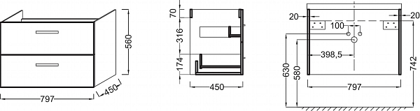 ����� ��� ���������� Jacob Delafon Ola 60