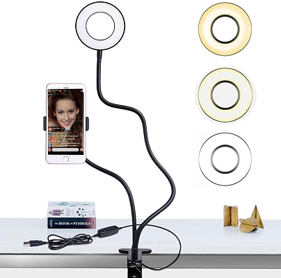 Circle Led Lamp ��������� ����� Circle LED Lamp CLL921B, 9 ��, White/Black
