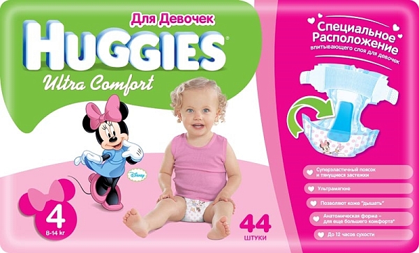 ���������� Huggies Ultra Comfort Girl 4 [Ultra Comfort Girl 4 / 44 pcs]