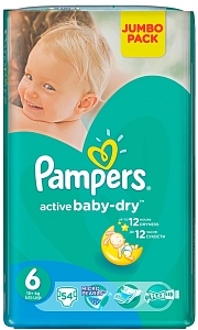 ���������� Pampers Active Baby-Dry 6 [Active Baby-Dry 6 / 54 pcs]