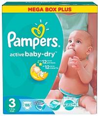 ���������� Pampers Active Baby-Dry 3 [Active Baby-Dry 3 / 186 pcs]