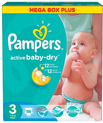 ���������� Pampers Active Baby-Dry 3 [Active Baby-Dry 3 / 186 pcs]