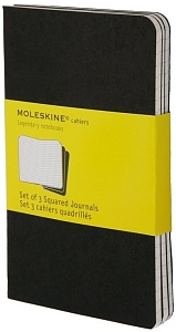 ������� Moleskine Set of 3 Squared Cahier Journals Large Black