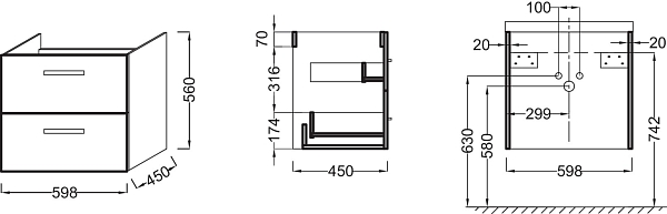 ����� ��� ���������� Jacob Delafon Ola 60