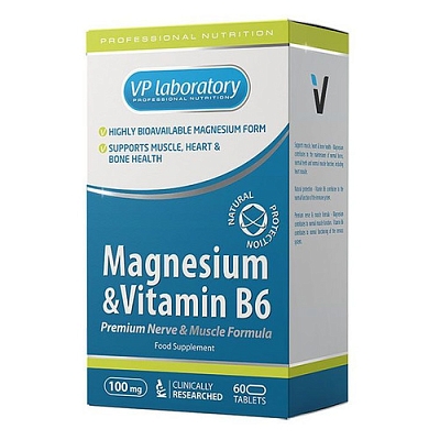 ���������� �������� VPLAB Magnesium&Vitamin B6, ��������, 60�� [vp57125] V