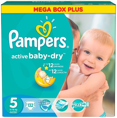 ���������� Pampers Active Baby-Dry 5 [Active Baby-Dry 5 / 132 pcs]