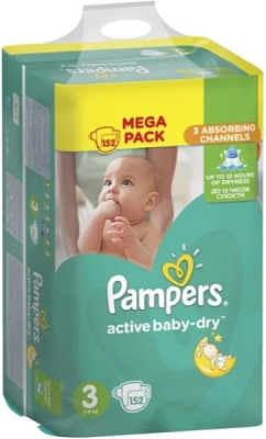 ���������� Pampers Active Baby-Dry 3 [Active Baby-Dry 3 / 152 pcs]