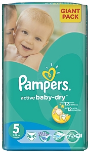 ���������� Pampers Active Baby-Dry 5 [Active Baby-Dry 5 / 64 pcs]