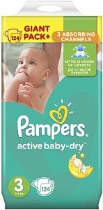 ���������� Pampers Active Baby-Dry 3 [Active Baby-Dry 3 / 124 pcs]