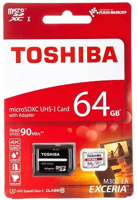 ����� ������ Toshiba Exceria M302 microSDXC UHS-I U3 [Exceria M302 microSDXC UHS-I U3 128Gb]