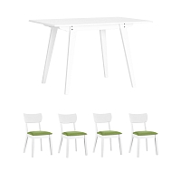 Stool Group ���� GUDI 120*75 �����, ������ TOMAS WHITE ��������� 4 ��.