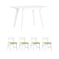 Stool Group ���� GUDI 120*75 �����, ������ ODEN WHITE ��������� 4 ��.