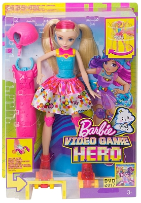 ����� Barbie Video Game Hero Light-Up Skates Barbie DTW17