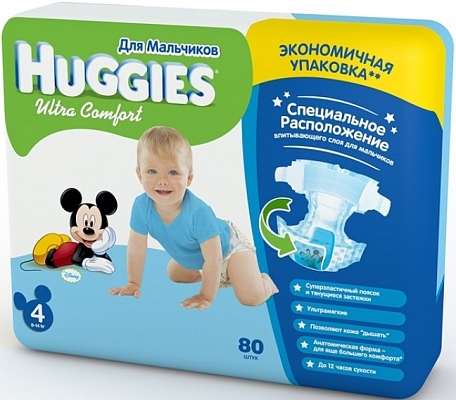 ���������� Huggies Ultra Comfort Boy 4 [Ultra Comfort Boy 4 / 80 pcs]