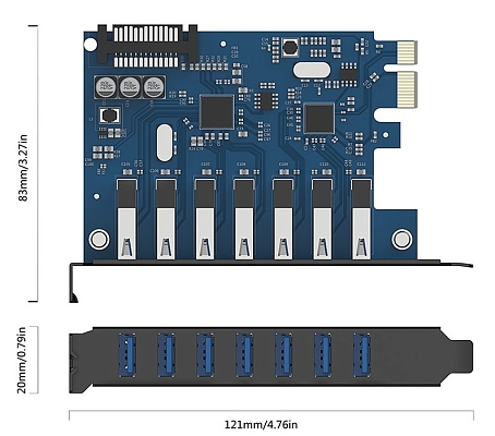 PCI ���������� Orico PVU3-7U