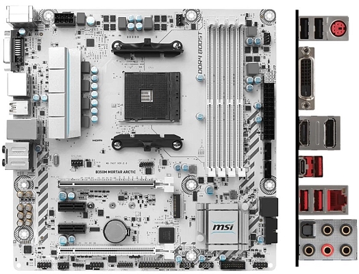 ����������� ����� MSI B350M MORTAR ARCTIC